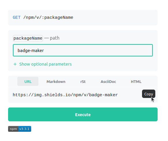 screenshot of the badge builder